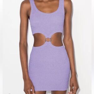 Hunza G Lilac Cut-Out Mini Dress